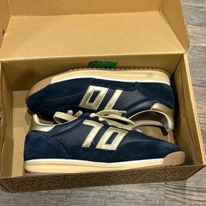 Stylish Navy and Gold Women's Sneakers